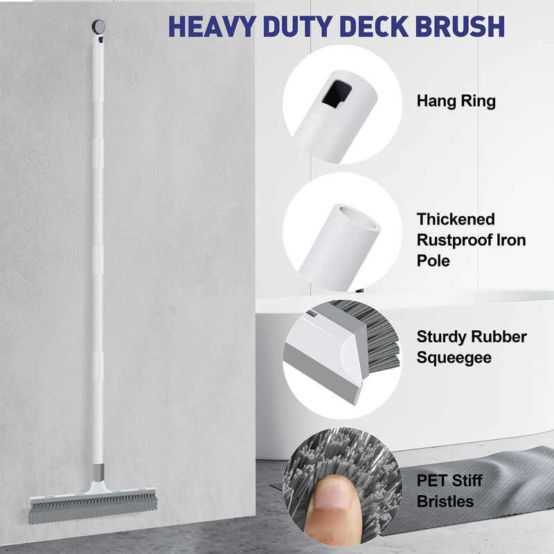 Yolaist Floor Scrub Brush with 60 inch Long Handle, 2