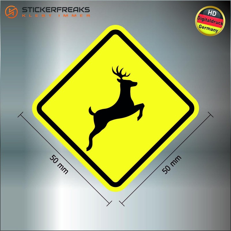 Pack of 6 Warning Stickers 5 x 5 cm Wild