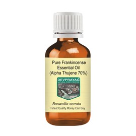Devprayag Pure Frankincense Essential Oil (Alpha Thujene 70%) Boswellia serrata Natural Therapeutic Grade Steam Distilled 30ml (1 oz)