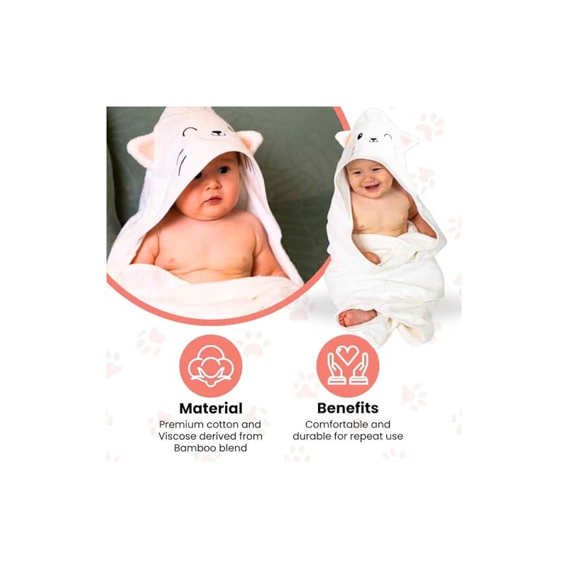 Premium Baby Towel for Bath with Hood, Extra Soft, Silky