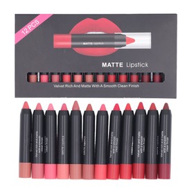 Matte Lipstick Set 12 Colors Waterproof Long Lasting Lip Makeup Smudge Proof Quick Dry Lipstick Set