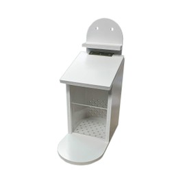 Squirrel Feeding Box - Squirrel Feeding Station - Weatherproof Plastic - Automatic Feeder for Squirrels (White)