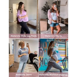 Rheane Pregnancy Jeans Extenders Maternity Shapewear Maternity Pants Extenders (Grey 2)