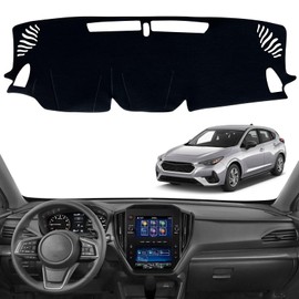 INUBOXES Dashboard Dash Board Cover Mat Pad Carpet Non-Slip Custom Compatible with 2024 Subaru Impreza Protector Sunshield (Black Trim)