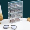 Ausla 4-Layer Stackable Transparent Glasses Storage Box, Sunglasses Organiser, Transparent,
