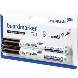 Legamaster Board Marker TZ 1 Refillable 1.5-3 mm Black Blister Pack of 2