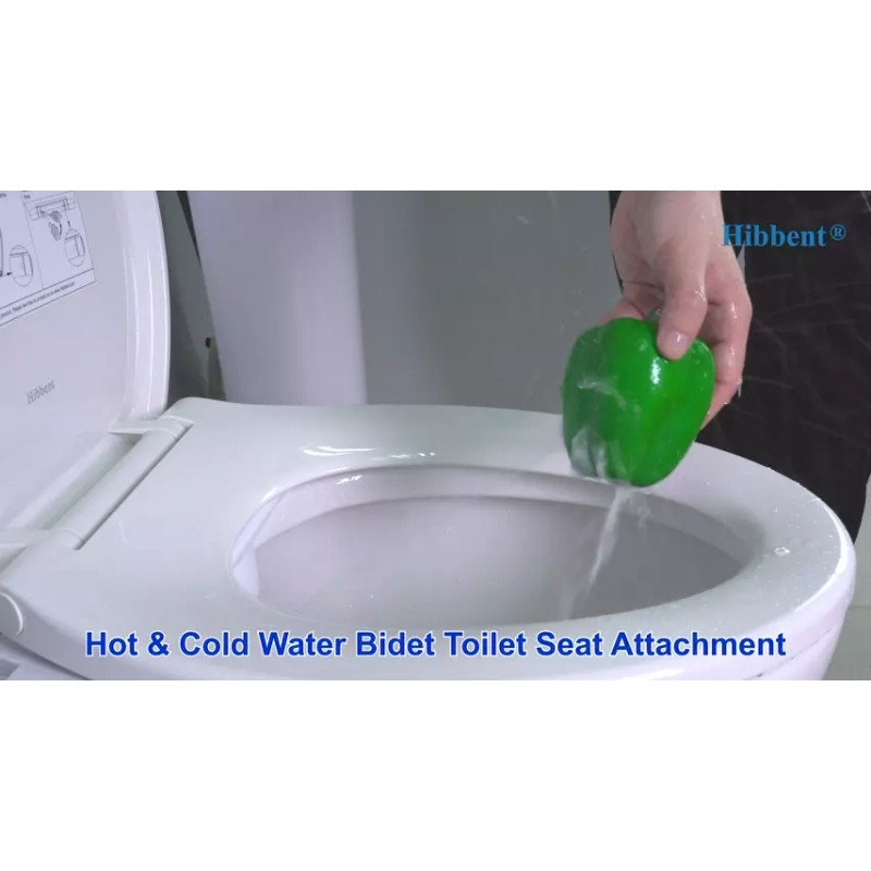 Hibbent Toilet Seat Bidet Self Cleaning Dual Nozzle,Hot or Cold