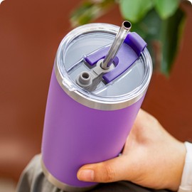 Prurex 20 oz Tumbler Lids,Replacement Lid for 20 oz Yeti Rambler,Old Style Rtic and More,Straw Friendly, 20 oz Tumbler,Cup Cover (Dark Purple)