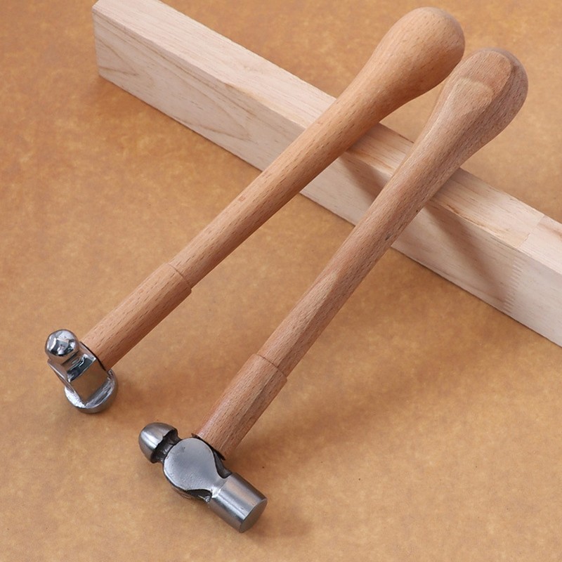Mini Hammer High Carbon Steel Round Head Ergonomic Wooden Handle