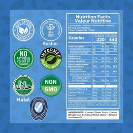 Pasta Zing Elbow Pasta – Fully Cooked, Microwave-Ready in 55 Seconds, Made with 100% Italian Durum Wheat, Non-GMO, Halal & Kosher Certified – 7.05 oz (Pack of 7)