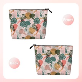 MINIOZE Palm Trees Pink Tropical Hawaii Makeup Bag Travel Cosmetic Bag Organizer Toiletry Bag Make Up Bags For Women Girls Large Light