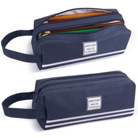 Toptime Large Capacity Pencil Case, blue, Minimalist