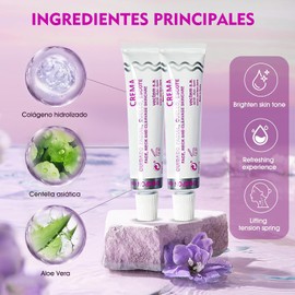 2PC Crema Antienvejecimiento para Mujeres，Face Neck & Decolleté Anti-ageing Cream with Collagen,vitaminas y colágeno, crema hidratante y regeneradora