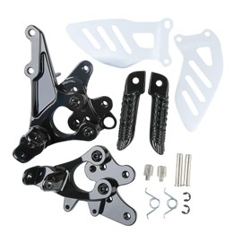 Motorcycles Black Front Rider Foot Pegs Footrest Bracket Fit For Suzuki GSXR 600 750 2011-2018, GSXR1000 2009-2016