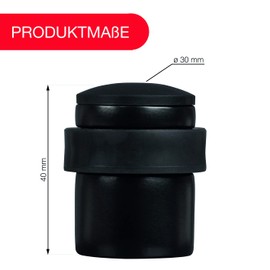 LouMaxx Door Stop Floor Metal for Screwing - Set of 2 Door Stoppers in Matte Black - Door Stopper Floor Screws - Door Stopper for Screwing Also Suitable for Solid Doors