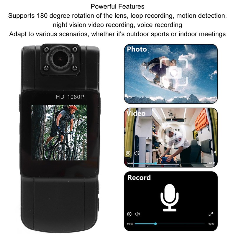 Portable Video Recorder 1080P Night Vision 1.5 Inch IPS Screen