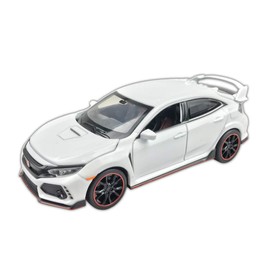 MiniAuto 1:32 Scale Civic Type R Red Label Diecast Car Model Doors Openable With Light & Sound (White)