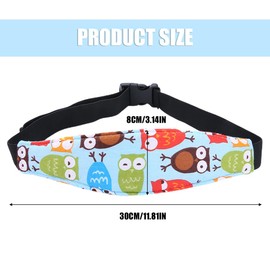 2 Pieces Baby Car Seat Headbands, Sleep Safety Belt, Adjustable Child Seat Attachment Headband, Headband Child Seat, Cotton with Cartoon Pattern, Suitable for Infants and Toddlers