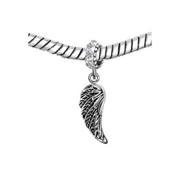 KunBead Jewelry Love Feather Charms Angel Wing April Birthstone Charms for Mum Gifts from Son