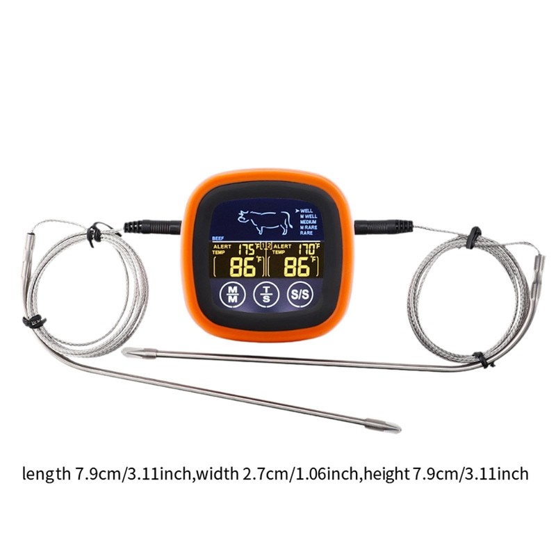 F Fityle BBQ Digital Meat Timer Thermometer Double Channel Barbecue