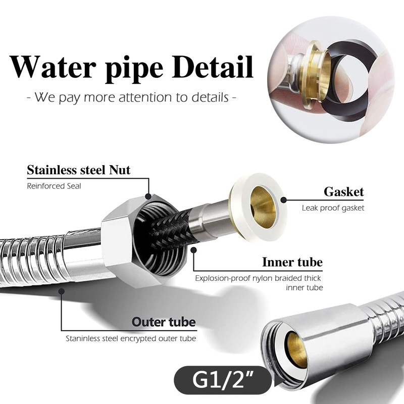 Sink Sprayer Hose Attachment for Faucet, Faucet Head Replacement with
