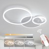 O'NEELDY Modern 3 Ring LED Chandelier Lamp Fixture White 25.59''Dimmable