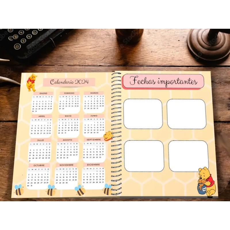 Agenda Semanal Personalizable Winne Pooh