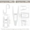 Tinfol Hangers Organizer Accessories, White 60pc Clothes Hanger Connector Hooks