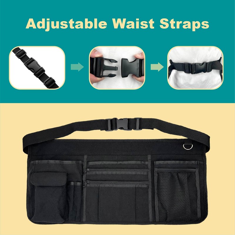 Multi-Pocket Waitress Apron: Adjustable Half Apron for Servers, Waiters, and