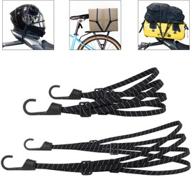 Aibeli Motorcycle Luggage Straps, Bike Rack Straps, Bungee Cords with Hooks, Bungee Straps with Hooks, Bundy Cord with Hooks, Elastic Straps with Hooks (2 Strips (Reflective effect), 60cm + 90cm)
