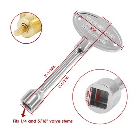 1 universal metal gas valve key replacement part, 3 inches long, suitable for 1/4 inch and 5/16 inch valve stems, 1/3 inch rotary ball valve (silver, 10 inches) suitable for gas pits and fireplaces