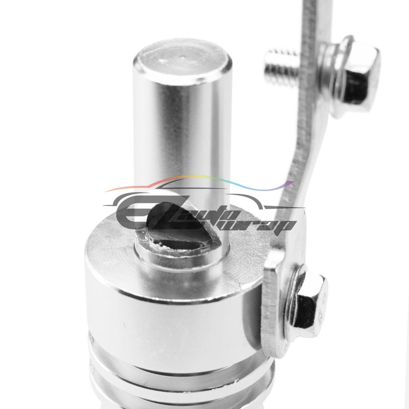 Silver 56-85MM Turbo Bov Whistle Sound Catback Muffler Exhaust Pipe