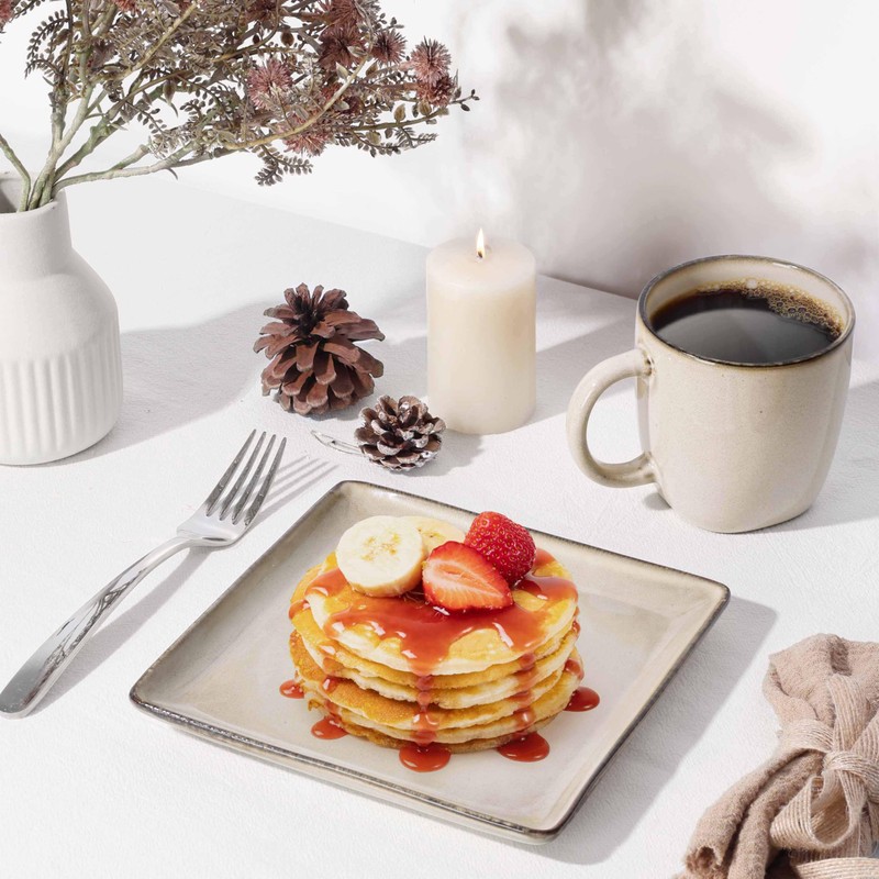Herogo Stoneware Plates and Bowls Sets for 4, 12 Pieces