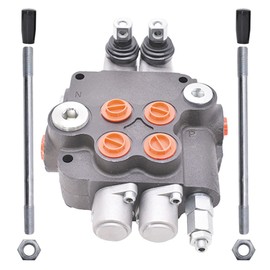 Timunr 2 Spool 21GPM Hydraulic Directional Control Valve, 3600PSI SAE Ports Double Acting Hydraulic Valve with Joystick