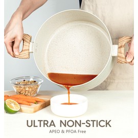 MICHELANGELO 10 Quart Stock Pot with Lid, Large Pot for Cooking, Nonstick Cooking Pot with Healthy Coating, Big Soup Pots Induction Compatible, White