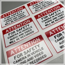 Unbranded Camera in Car Recording Video 6-Pack Decals Red & Black 2.5" x 1.5" for Uber