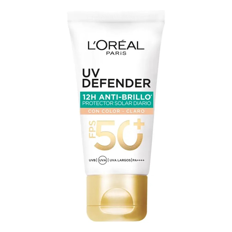 Bloqueador Uv Defender Antibrillo Tono Claro Spf50 40g
