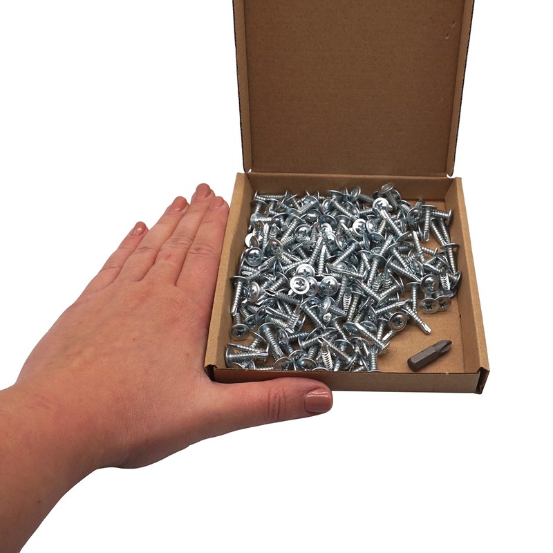 SKIR'CO (200 Pieces) Galvanised Self Drilling Screws 4.2 x 19mm