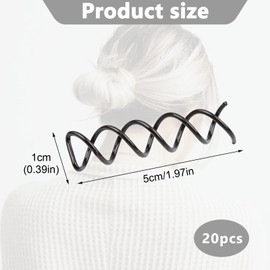 20PCS Spiral Hair Pins Alloy for Bun Pins Black Hair Pins for Buns Corkscrew Spin Pins Non Scratch Round Clip for Bobby Pins for Hair Premium Hair Accessories for Girls Child Women Diy Hair Maker
