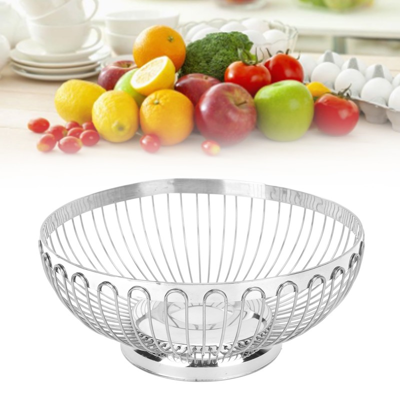 Stainless Steel Fruit Basket Multipurpose Decorative Mirror Polished Large Capacity