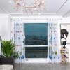 BOYOUTH Colorful Butterfly Pattern Print White Sheer Voile Curtains,Rod Pockets