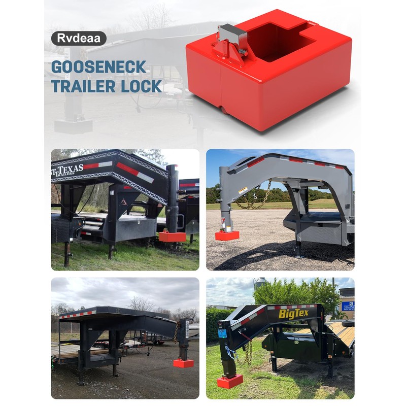 Gooseneck Trailer Lock, Heavy Duty Trailer Lock Fits Round &