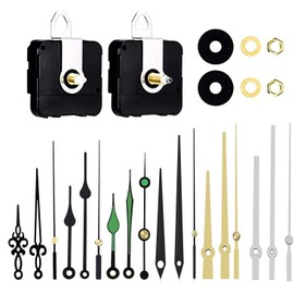Quartz Clock Movement,2Pack Long Shaft Silent Clock Mechanism with 6 Different Pairs of Hands, Wall Clock Mechanism Parts Motor Replacement DIY Repair Parts