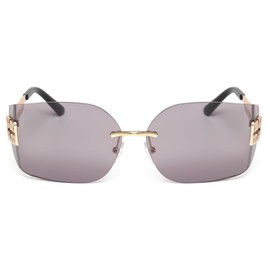 KENBO Futuristic Rimless Y2K Sunglasses for Women Men Fashion Wrap Around Frame Trendy Shield Frameless Design -C6