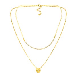 Good Luck Happy-Face Necklaces Rings Stud-Earrings - Dainty Smile Face Jewelry with CZ Simulated Diamond, Cute Preppy Aesthetic Jewelry Gifts for Fashion Women. (Gold Smiley Compass Neck)