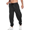 YYA Men's Streetwear Cargo Pants with Flap Pockets & Drawstring