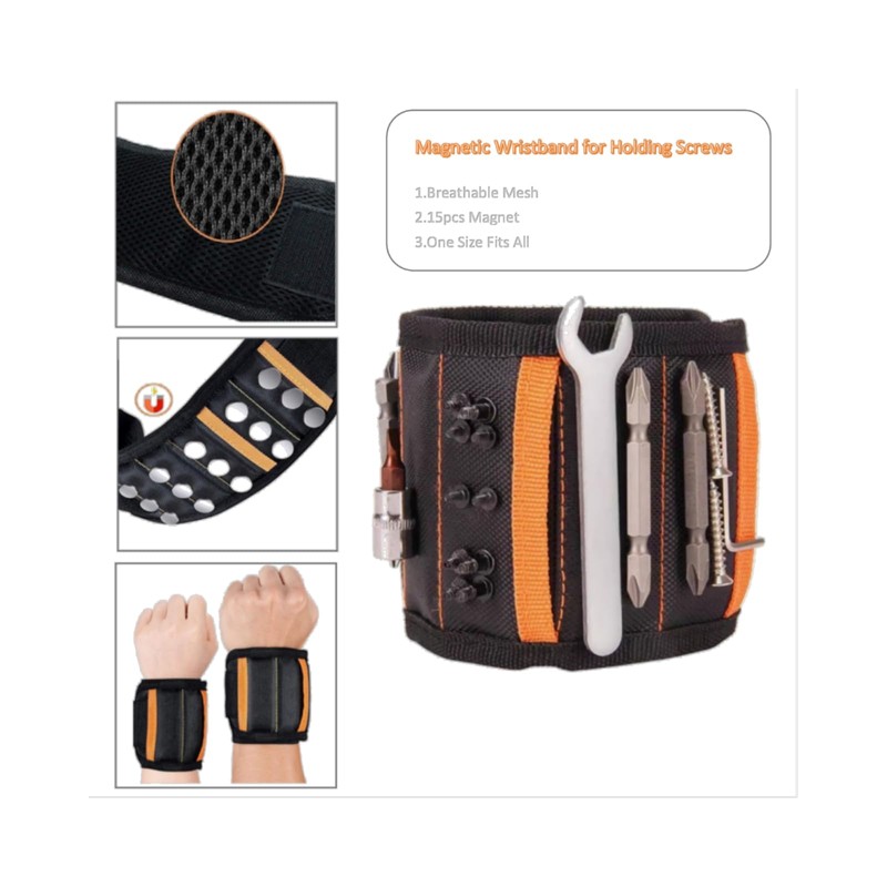 Fluox Fuya Magnetic Wristband for Tools with 15 Strong Magnets,