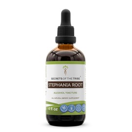 Secrets of the Tribe Stephania Root Alcohol Extract, High-Potency Herbal Drops, Tincture Made from Wildcrafted Stephania (Tetrandra) Dried Root 4 oz
