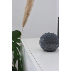 anaan Luna Ashtray with Lid Made of Concrete Wind Ashtray Outdoor and Indoor Round Geometric Table Decoration Modern Design Diameter 11 cm x 10 cm