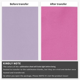 Infusible Transfer Ink Sheets-Solor color-Sublimation Paper for Mugs T-Shirts Cup Coasters,Pink，8psc，4.5"x12"